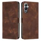 For Tecno Pova 4 Pro Dream Triangle Leather Phone Case with Lanyard(Brown) - 1