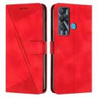 For Tecno Pova Neo Dream Triangle Leather Phone Case with Lanyard(Red) - 1