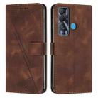 For Tecno Pova Neo Dream Triangle Leather Phone Case with Lanyard(Brown) - 1