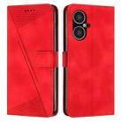 For Tecno Pova Neo 3 Dream Triangle Leather Phone Case with Lanyard(Red) - 1