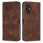 For Tecno Pova Neo 3 Dream Triangle Leather Phone Case with Lanyard(Brown) - 1
