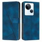 For Tecno Spark 10 5G Dream Triangle Leather Phone Case with Lanyard(Blue) - 1