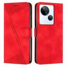 For Tecno Spark 10 5G Dream Triangle Leather Phone Case with Lanyard(Red) - 1