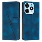 For Tecno Spark 10 Pro Dream Triangle Leather Phone Case with Lanyard(Blue) - 1