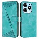 For Tecno Spark 10 Pro Dream Triangle Leather Phone Case with Lanyard(Green) - 1