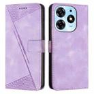 For Tecno Spark 10 Pro Dream Triangle Leather Phone Case with Lanyard(Purple) - 1