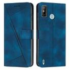 For Tecno Spark Go 2020 Dream Triangle Leather Phone Case with Lanyard(Blue) - 1