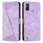 For Tecno Spark Go 2020 Dream Triangle Leather Phone Case with Lanyard(Purple) - 1