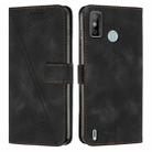 For Tecno Spark Go 2020 Dream Triangle Leather Phone Case with Lanyard(Black) - 1