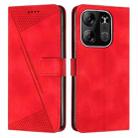 For Tecno Spark Go 2023 Dream Triangle Leather Phone Case with Lanyard(Red) - 1