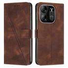 For Tecno Spark Go 2023 Dream Triangle Leather Phone Case with Lanyard(Brown) - 1