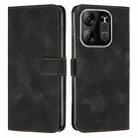 For Tecno Spark Go 2023 Dream Triangle Leather Phone Case with Lanyard(Black) - 1