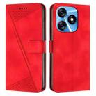 For Tecno Spark 10 / 10C Dream Triangle Leather Phone Case with Lanyard(Red) - 1