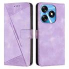 For Tecno Spark 10 / 10C Dream Triangle Leather Phone Case with Lanyard(Purple) - 1