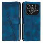 For Tecno Pova 6 Pro Dream Triangle Leather Phone Case with Lanyard(Blue) - 1