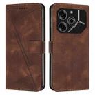 For Tecno Pova 6 Pro Dream Triangle Leather Phone Case with Lanyard(Brown) - 1
