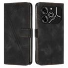 For Tecno Pova 6 Pro Dream Triangle Leather Phone Case with Lanyard(Black) - 1