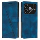 For Tecno Pova 6 Dream Triangle Leather Phone Case with Lanyard(Blue) - 1