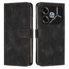 For Tecno Pova 6 Dream Triangle Leather Phone Case with Lanyard(Black) - 1