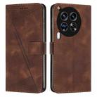 For Tecno Camon 30 4G / 5G Dream Triangle Leather Phone Case with Lanyard(Brown) - 1