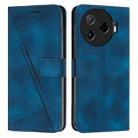 For Tecno Camon 30 Pro 5G Dream Triangle Leather Phone Case with Lanyard(Blue) - 1