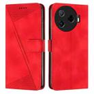 For Tecno Camon 30 Pro 5G Dream Triangle Leather Phone Case with Lanyard(Red) - 1