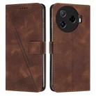 For Tecno Camon 30 Pro 5G Dream Triangle Leather Phone Case with Lanyard(Brown) - 1