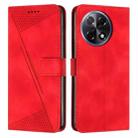 For Tecno Camon 30S Dream Triangle Leather Phone Case with Lanyard(Red) - 1