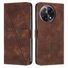 For Tecno Camon 30S Dream Triangle Leather Phone Case with Lanyard(Brown) - 1