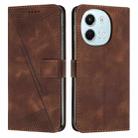 For Tecno Spark 30 5G Dream Triangle Leather Phone Case with Lanyard(Brown) - 1