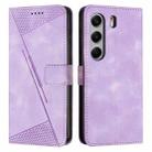 For Tecno Camon 40 4G Dream Triangle Leather Phone Case with Lanyard(Purple) - 1