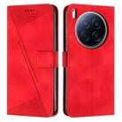 For Tecno Camon 40 Premier Dream Triangle Leather Phone Case with Lanyard(Red) - 1