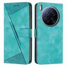 For Tecno Camon 40 Premier Dream Triangle Leather Phone Case with Lanyard(Green) - 1