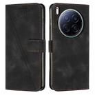 For Tecno Camon 40 Premier Dream Triangle Leather Phone Case with Lanyard(Black) - 1