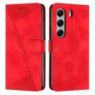 For Tecno Camon 40 Pro 5G Dream Triangle Leather Phone Case with Lanyard(Red) - 1