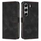 For Tecno Camon 40 Pro 5G Dream Triangle Leather Phone Case with Lanyard(Black) - 1