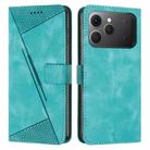 For Tecno Spark 40 4G Dream Triangle Leather Phone Case with Lanyard(Green) - 1