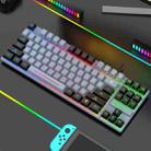 XUNFOX K10 87-Keys Rainbow Blacklit USB Wired Gaming Keyboard, Cable Length: 1.5m(Grey Black) - 1