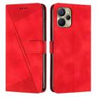 For Realme 9i 5G Dream Triangle Leather Phone Case with Lanyard(Red) - 1