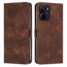 For Realme 10 4G Dream Triangle Leather Phone Case with Lanyard(Brown) - 1