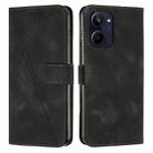 For Realme 10 4G Dream Triangle Leather Phone Case with Lanyard(Black) - 1