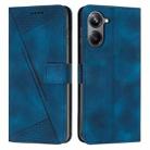 For Realme 10 Pro 5G Dream Triangle Leather Phone Case with Lanyard(Blue) - 1