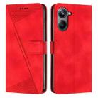 For Realme 10 Pro 5G Dream Triangle Leather Phone Case with Lanyard(Red) - 1
