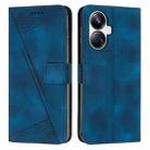 For Realme 10 Pro+ Dream Triangle Leather Phone Case with Lanyard(Blue) - 1