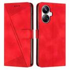 For Realme 10 Pro+ Dream Triangle Leather Phone Case with Lanyard(Red) - 1