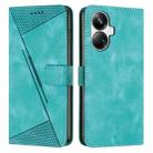 For Realme 10 Pro+ Dream Triangle Leather Phone Case with Lanyard(Green) - 1