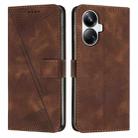 For Realme 10 Pro+ Dream Triangle Leather Phone Case with Lanyard(Brown) - 1