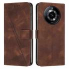 For Realme 11 Pro / 11 Pro+ Dream Triangle Leather Phone Case with Lanyard(Brown) - 1