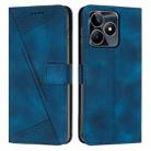 For Realme C53 Dream Triangle Leather Phone Case with Lanyard(Blue) - 1