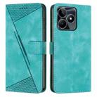 For Realme C53 Dream Triangle Leather Phone Case with Lanyard(Green) - 1